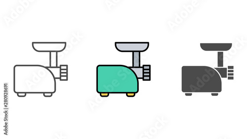 Meat grinder vector icon sign symbol