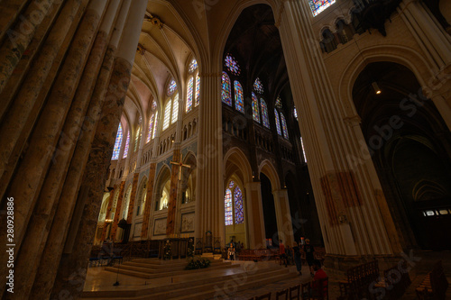Chartres  France - Jul 2019  Interior of the Cathedral of Notre Dame