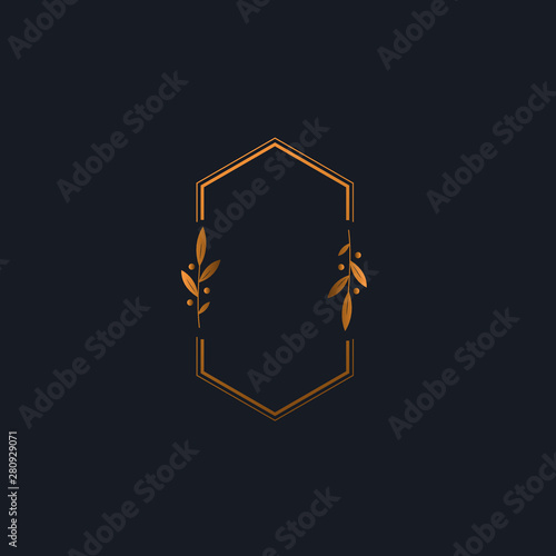 Feminine logo in black, gold