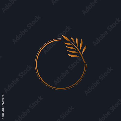 Feminine logo in black, gold