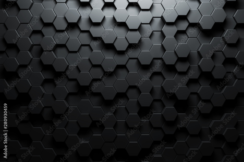 Dark hexagon wallpaper or background Stock Photo | Adobe Stock
