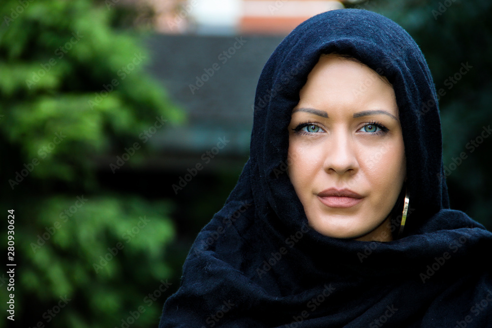 Muslim lady in scarf Muslim lady in scarf