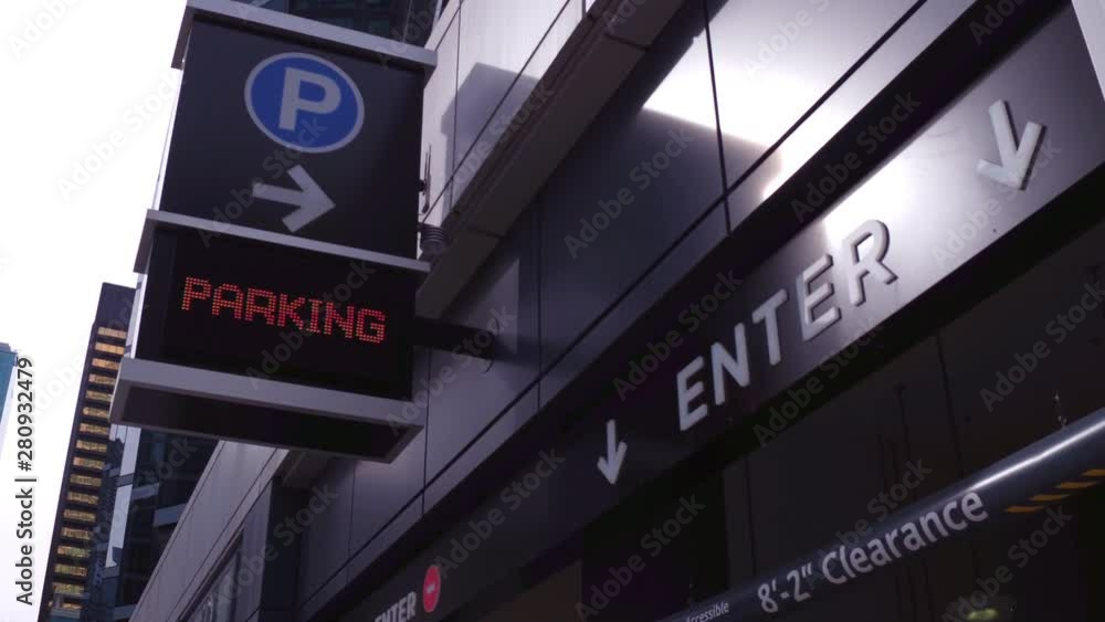 Exterior parking garage in large city 4k Exterior parking garage in large city 4k