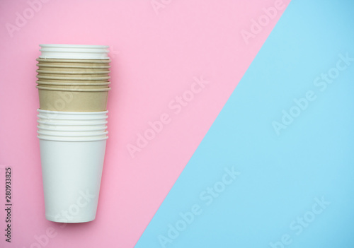 Craft glasses on a pink blue background