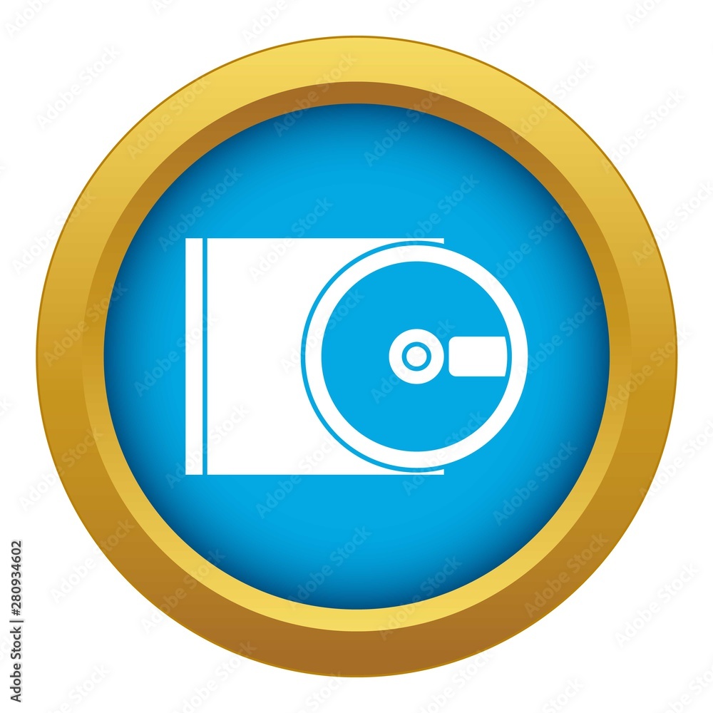 DVD drive open icon blue vector isolated on white background for any design DVD drive open icon blue vector isolated on white background for any design
