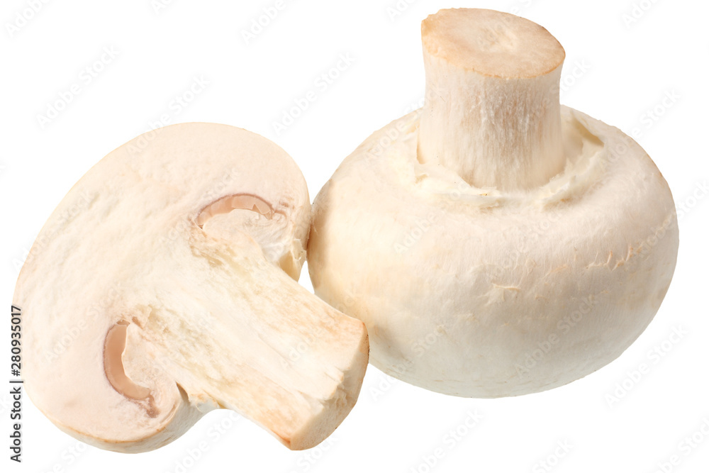 Fototapeta premium mushrooms with slices isolated on white background