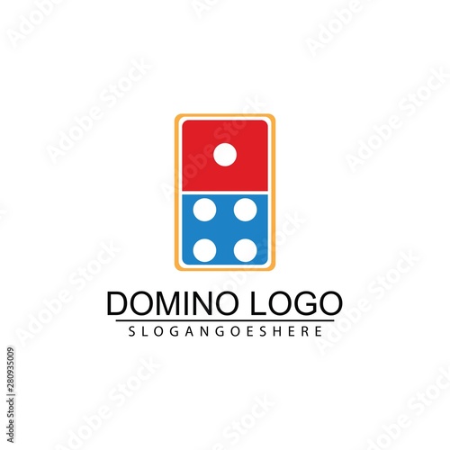 Domino card logo design illustration vector