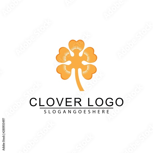 Clover leaf logo icon design template vector