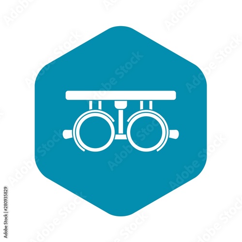 Trial frame for checking patient vision icon. Simple illustration of trial frame for checking patient vision vector icon for web