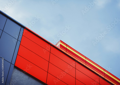Abstract fragment of urban architecture of modern building, shopping mall, business centre. 