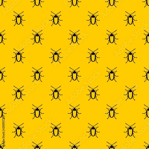 Longhorn beetle grammoptera pattern seamless vector repeat geometric yellow for any design