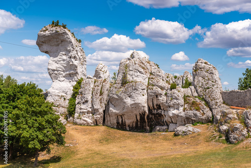Amazing limestone rocks near Ogrodzieniec Castle