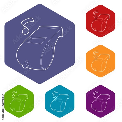 Whistle icon. Outline illustration of whistle vector icon for web