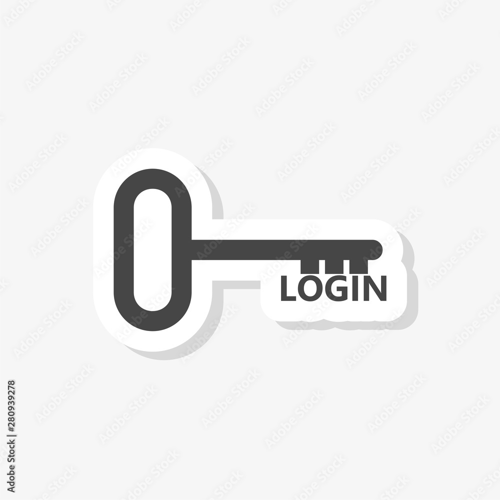 Login sticker isolated on white background from security collection Login sticker isolated on white background from security collection