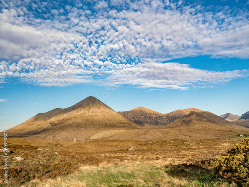 View to Glamaig Mountain close to Sligachan in Scotland