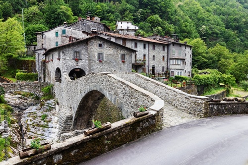 Medieval stone bridge in Tuscany, Italy