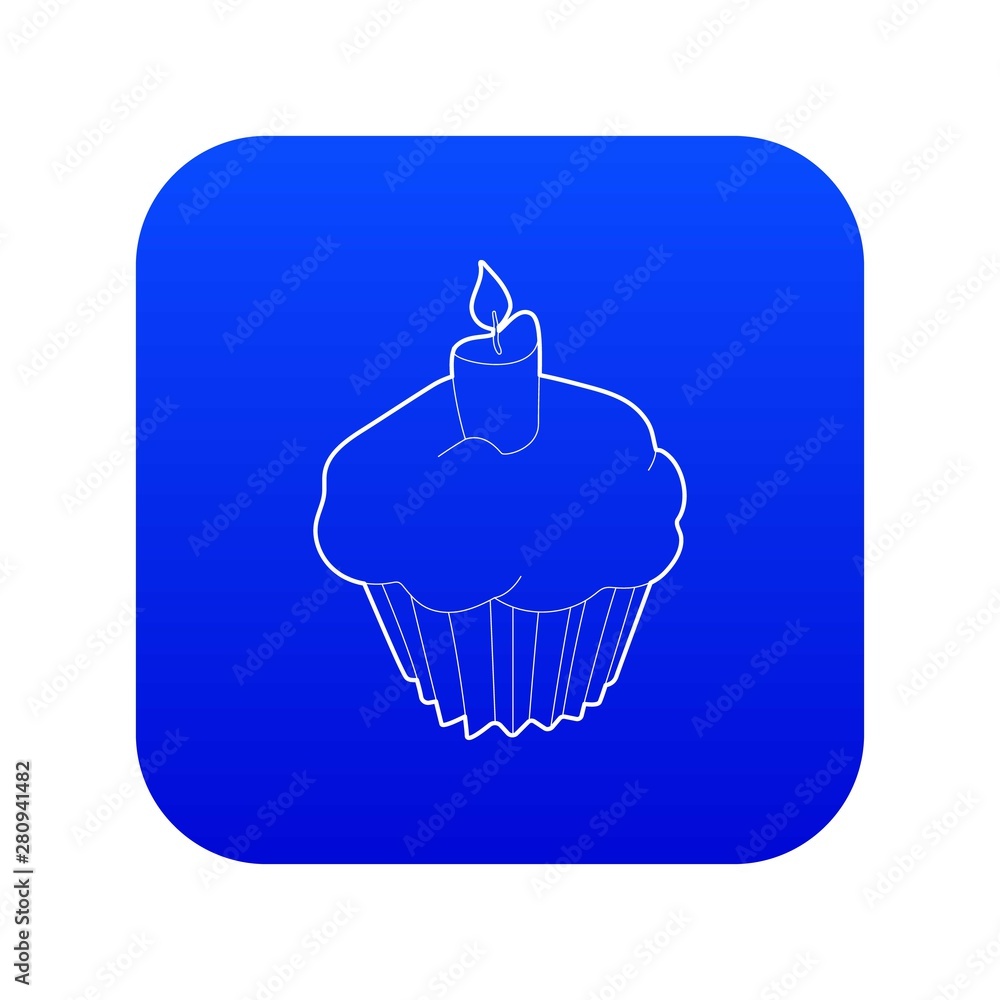 Muffin icon blue vector isolated on white background Muffin icon blue vector isolated on white background