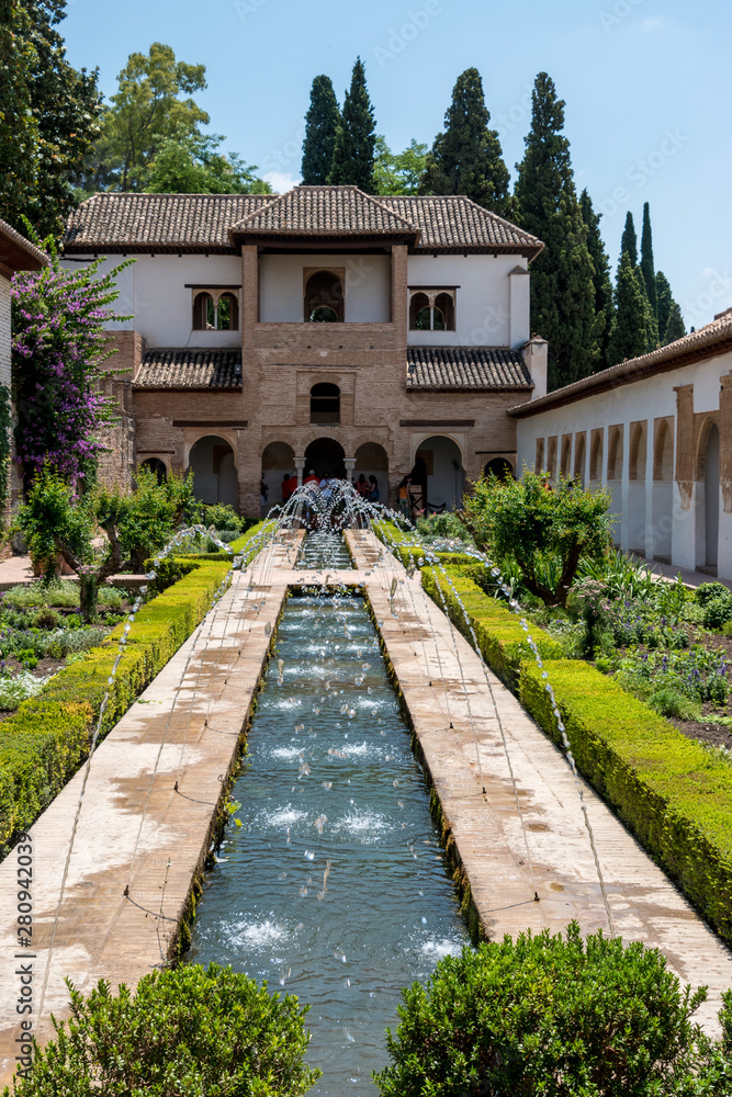 The Palacio de Generalife was the summer palace of the Nasrid rulers of the Emirate of Granada in Al-Andalus, Spain