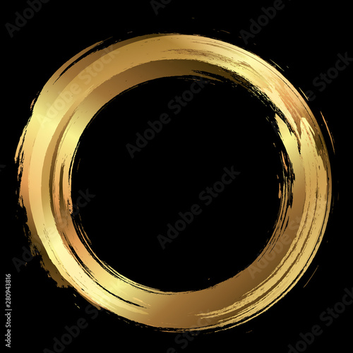 vector brush strokes circles of paint on white background. Ink hand drawn paint brush circle. Logo, label design element vector illustration. Black abstract circle. Frame.