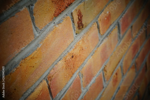 Zbliżenie ściany z cegły