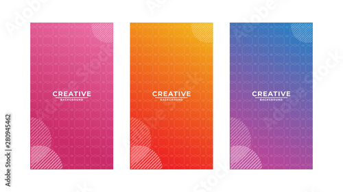 Background set, Minimal covers design. Future geometric patterns. Colorful gradients modern template design template