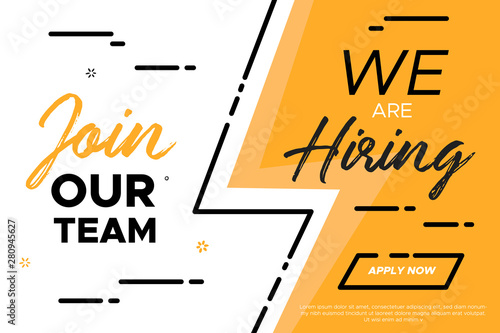 Join Our team banner design. Work poster. Vacancy background. Creative recruitment