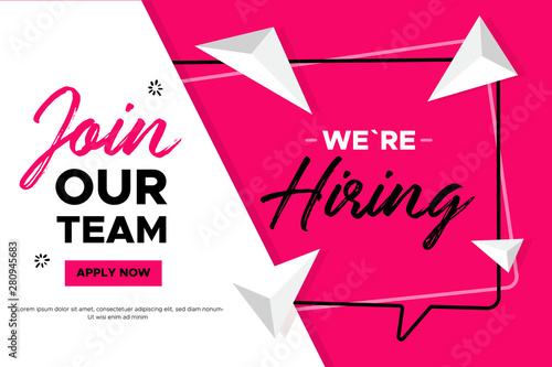 Join Our team banner design. Work poster. Vacancy background. Creative recruitment