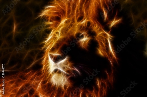 Obraz na plátně Lion in inferno