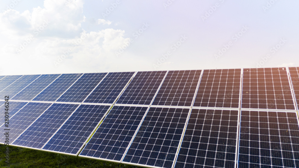 Aerial view of solar photovoltaic panels Aerial view of solar photovoltaic panels