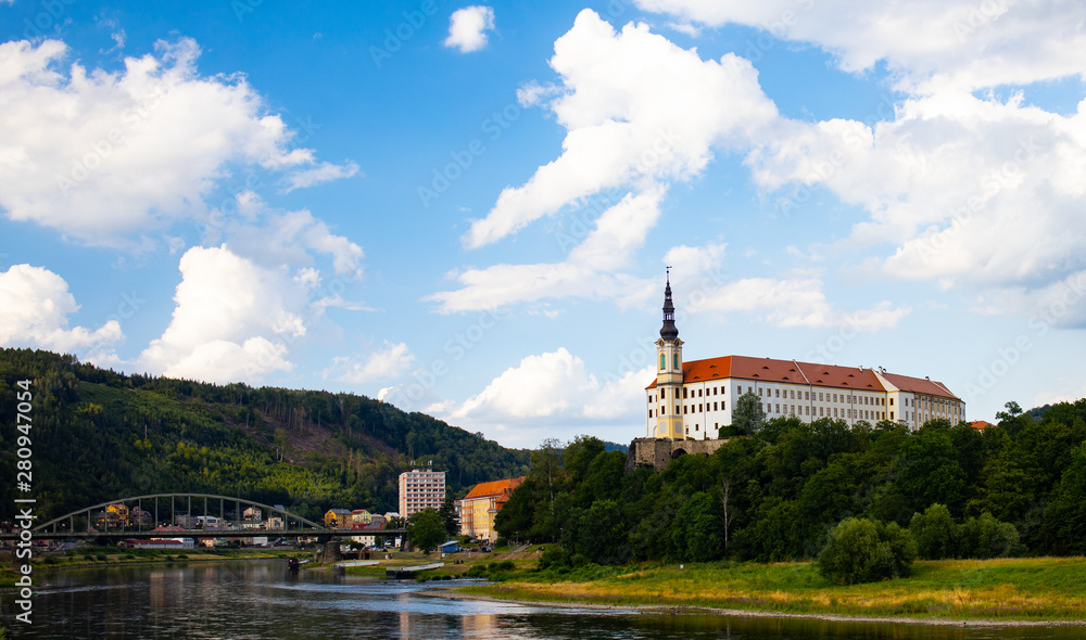Castle in Děčín, Republika Czeska	