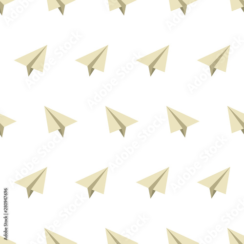 Free Download seamless pattern with paper airplanes in flat style in color Vector illustration - GFXLoad