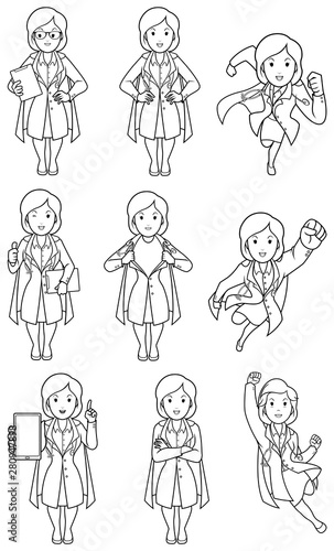 Super Doc Female Line Art