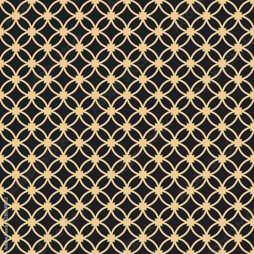 Seamless black and gold ornate vintage circular pattern vector