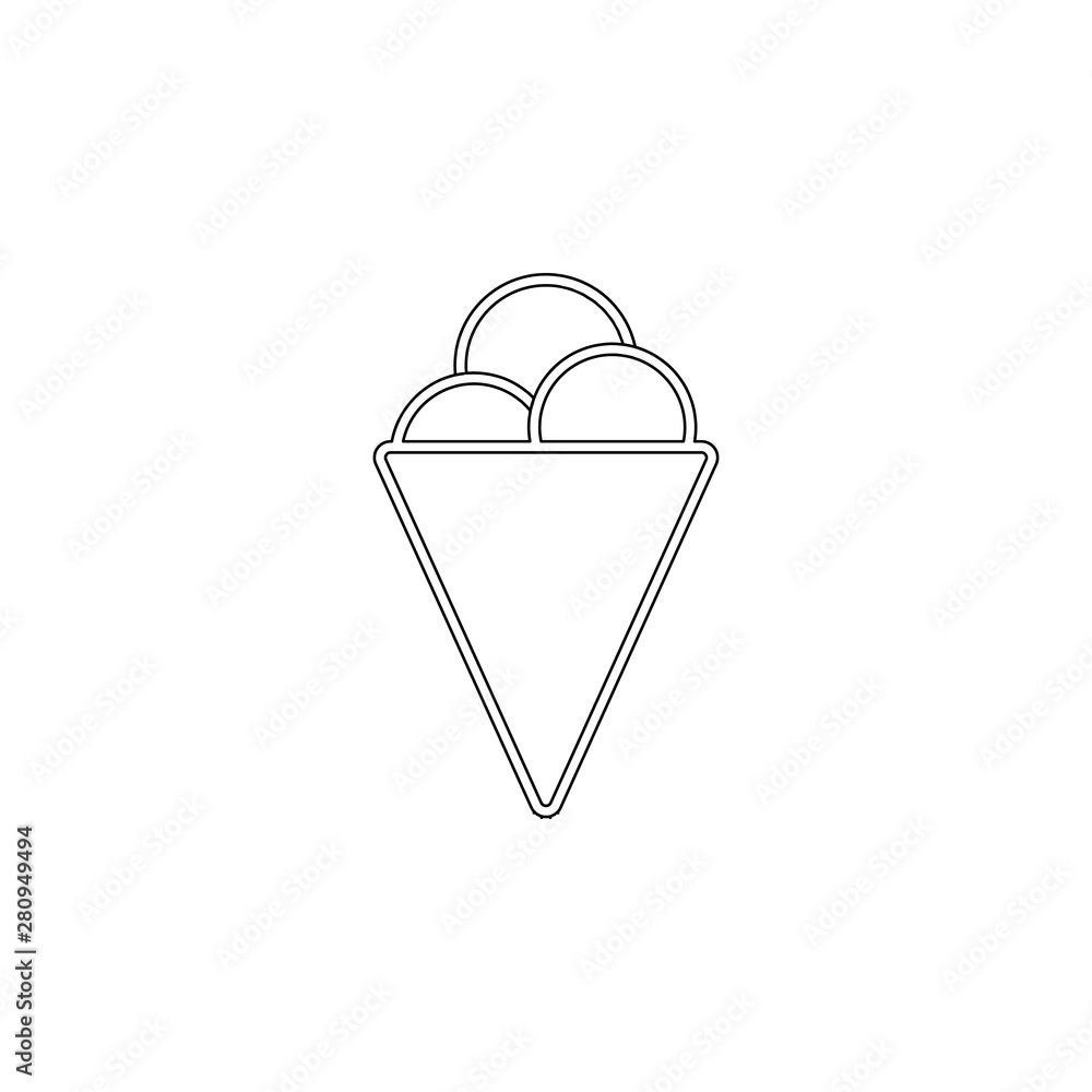 ice cream in horn icon. Element of ice cream for mobile concept and web apps icon. Outline, thin line icon for website design and development, app development ice cream in horn icon. Element of ice cream for mobile concept and web apps icon. Outline, thin line icon for website design and development, app development
