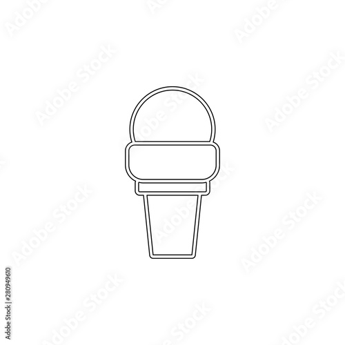 ice cream in waffle cup icon. Element of ice cream for mobile concept and web apps icon. Outline  thin line icon for website design and development  app development