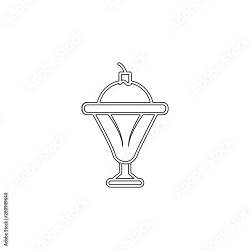 ice cream crockery icon. Element of ice cream for mobile concept and web apps icon. Outline, thin line icon for website design and development, app development