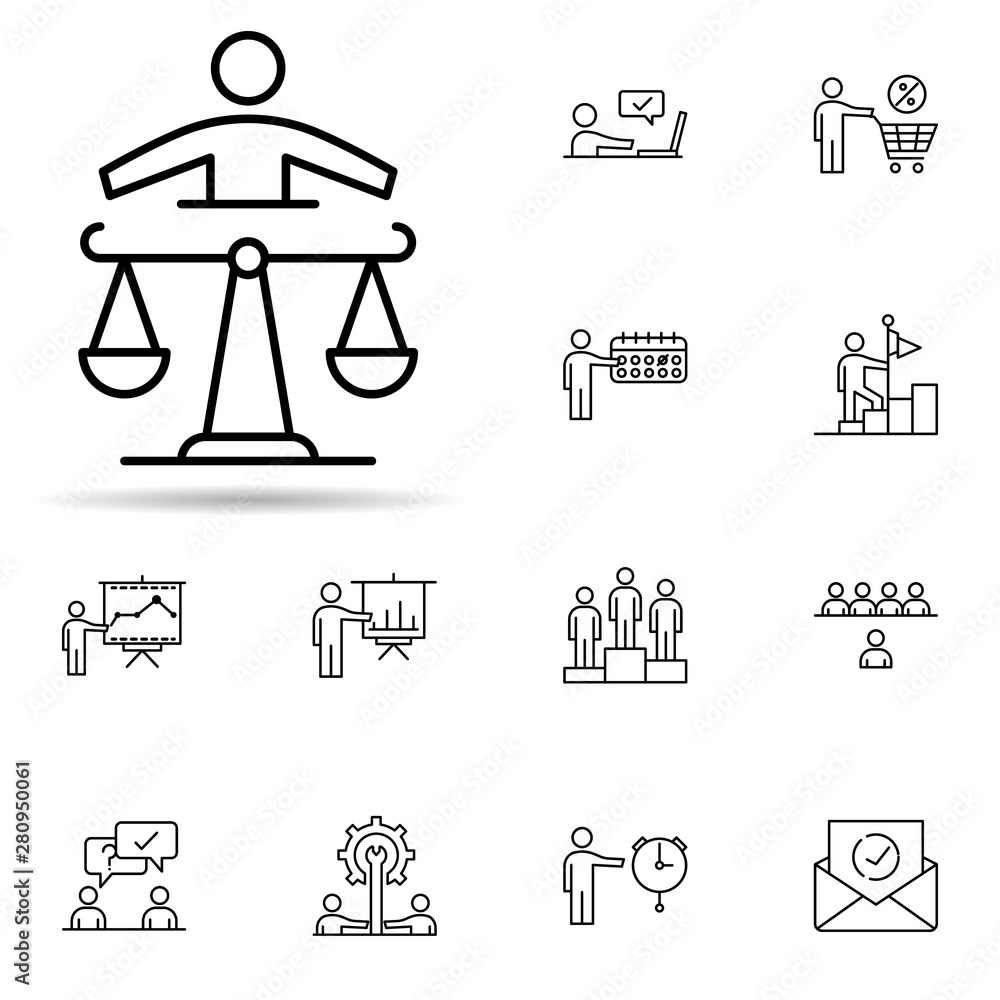 Balance, justice icon. Universal set of professional seo for website design and development, app development