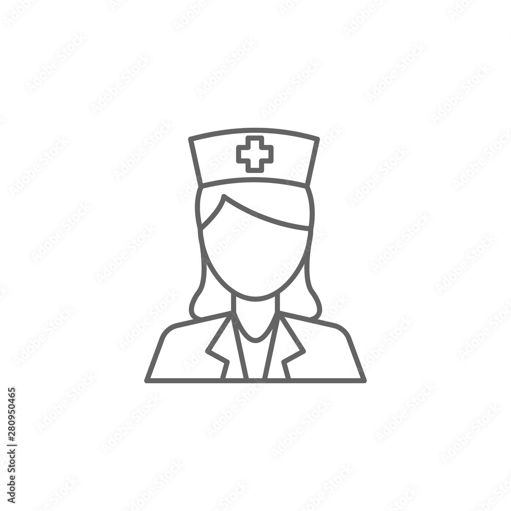 Nurse, woman, avatar icon. Element of medicine icon. Thin line icon Nurse, woman, avatar icon. Element of medicine icon. Thin line icon