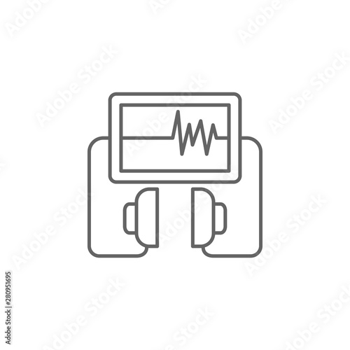 Defibrillator, first aid icon. Element of medicine icon. Thin line icon
