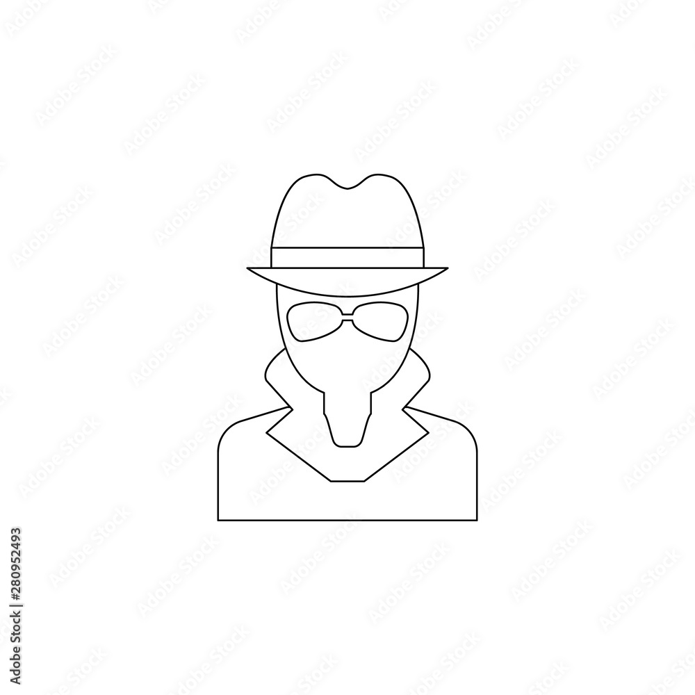 hacker icon. Element of virus antivirus for mobile concept and web apps icon. Outline, thin line icon for website design and development, app development