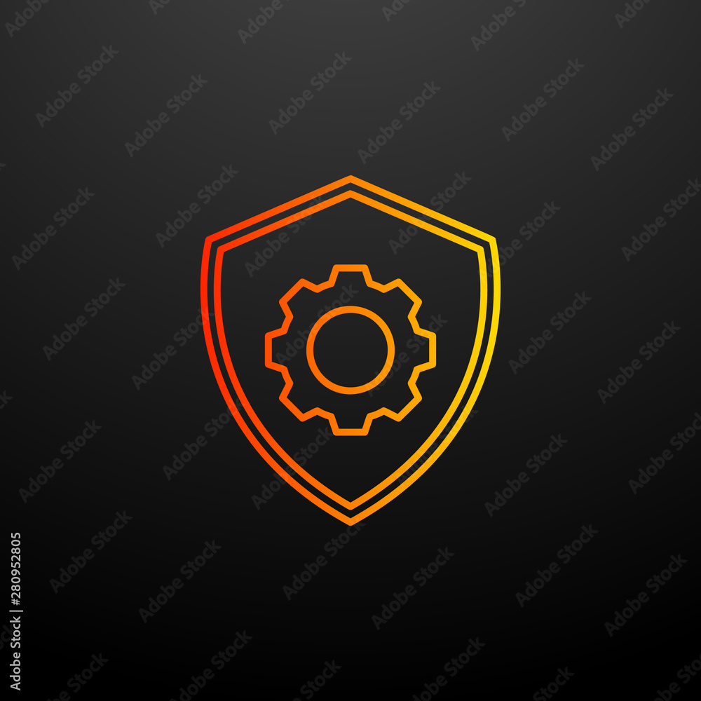 Mechanism in the shield line nolan icon. Elements of virus antivirus set. Simple icon for websites, web design, mobile app, info graphics Mechanism in the shield line nolan icon. Elements of virus antivirus set. Simple icon for websites, web design, mobile app, info graphics
