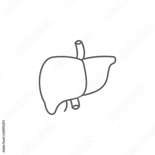 Body organ, liver icon. Element of medicine icon. Thin line icon