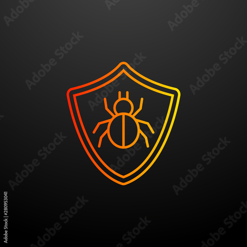Spy in shield nolan icon. Elements of virus antivirus set. Simple icon for websites, web design, mobile app, info graphics