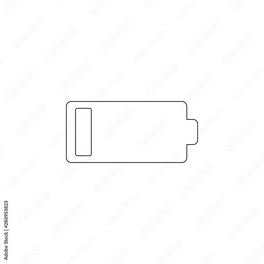 low battery charge icon. Element of web for mobile concept and web apps icon. Outline, thin line icon for website design and development, app development low battery charge icon. Element of web for mobile concept and web apps icon. Outline, thin line icon for website design and development, app development
