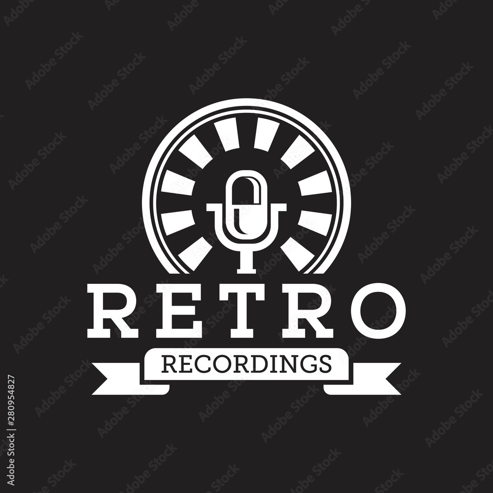 microphone logo vector, with modern classic style