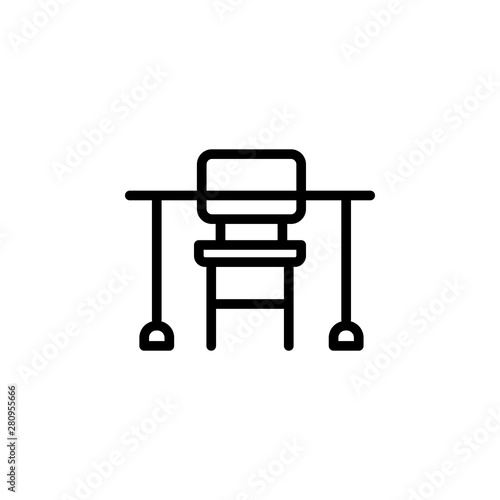 School desk  chair icon. Element of Education icon. Thin line icon