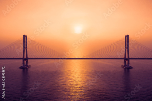 Exotic Suramadu bridge scenery at sunset © Creativa Images