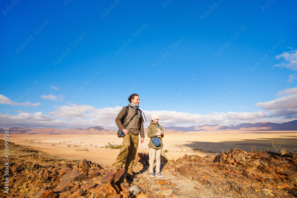 Family in Namib desert