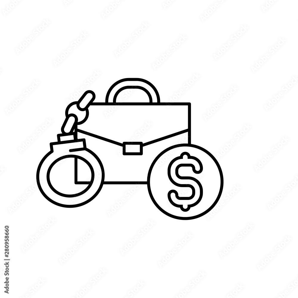 Bribe, Briefcase icon. Element of corruption icon. Thin line icon for website design and development, app development. Premium icon Bribe, Briefcase icon. Element of corruption icon. Thin line icon for website design and development, app development. Premium icon