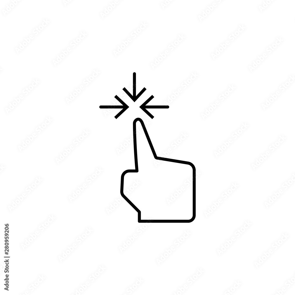 Tap, screen, gesture, finger icon. Element of corruption icon. Thin line icon on white background Tap, screen, gesture, finger icon. Element of corruption icon. Thin line icon on white background